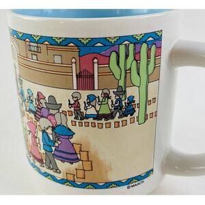 Vintage Southwest Mug Cup Green Turquoise Encanto Coco Movie Film Saguaro Cactus